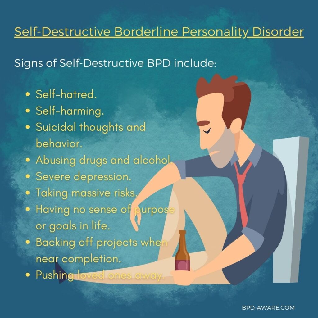 What are the signs of self-destructive BPD?