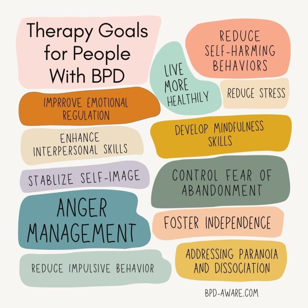 Therapy goals for people with BPD.