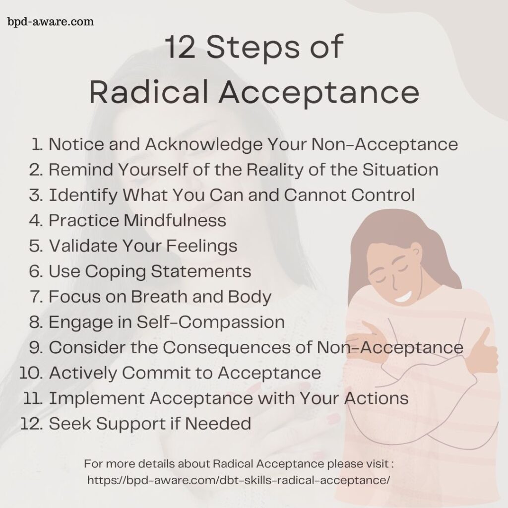 12 steps of radical acceptance.