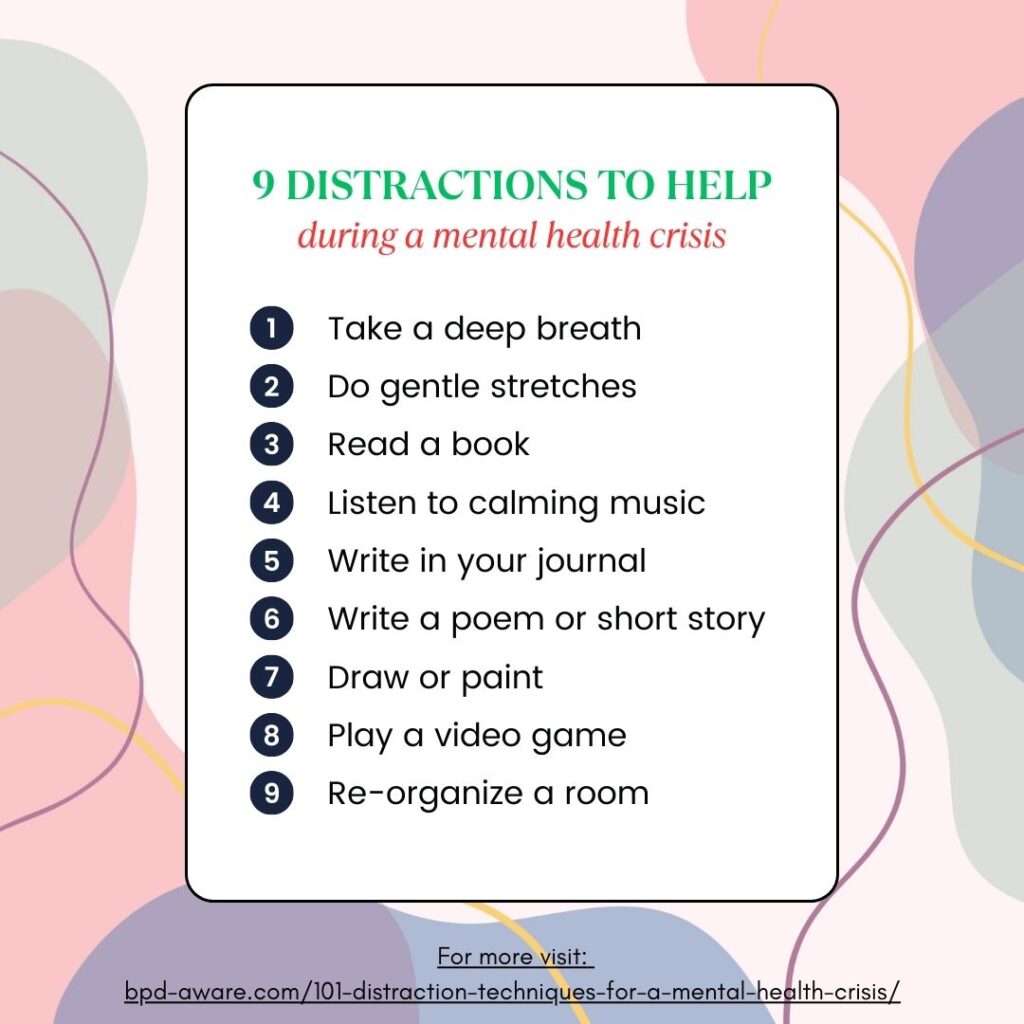 9 distractions to help during a mental health crisis.