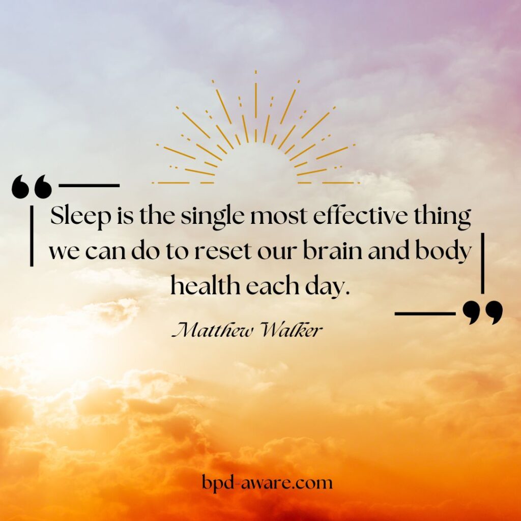 A quote about the importance of sleep.