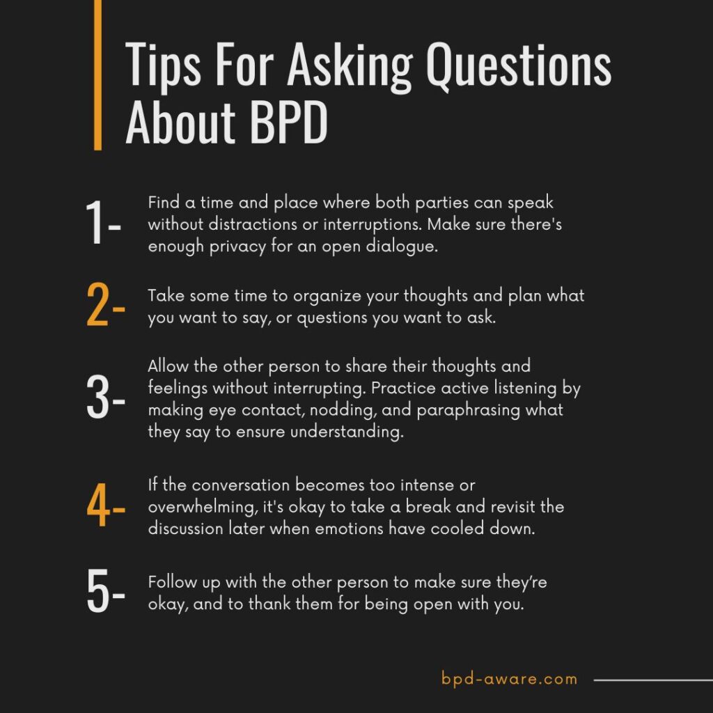 Tips for asking questions about BPD