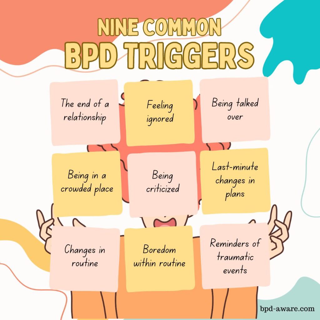 Nine common BPD triggers.