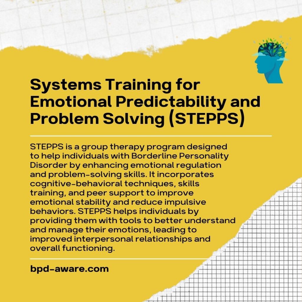 STEPPS group therapy for Borderline Personality Disorder.