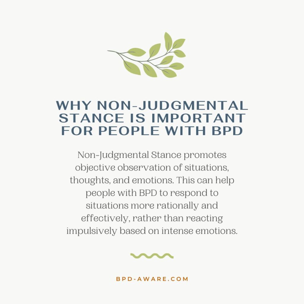 Why Non-Judgmental stance is important for people with BPD.